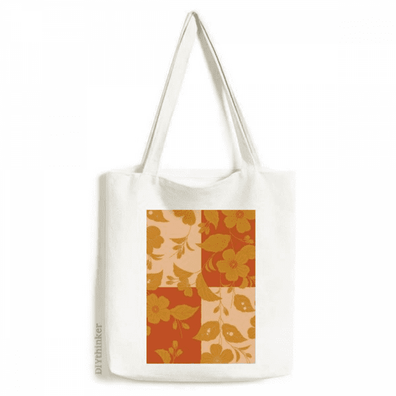 Japanese Yellow Flower Art Deco Fashion Tote Canvas Bag Shopping Satchel Casual Handbag