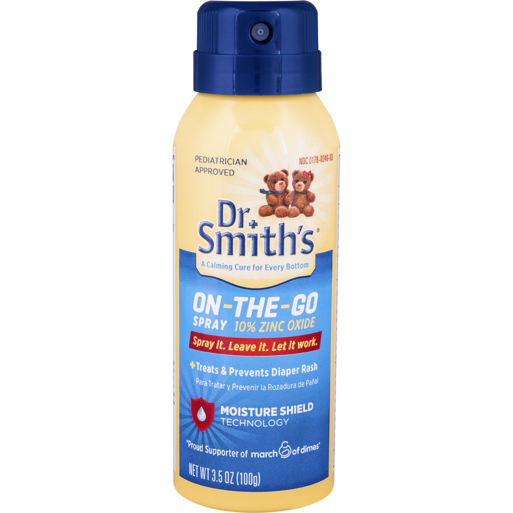 Dr. Smith's Baby Diaper Rash Spray with 10 Zinc Oxide, 3.5 oz