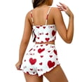 thumbnail image 2 of Xaqiouau Women Heart Print Pajama Set Cami Tank Top and Shorts 2 Piece Lounge Set Sleeveless Sleepwear Summer Casual Cute Outfit, 2 of 6