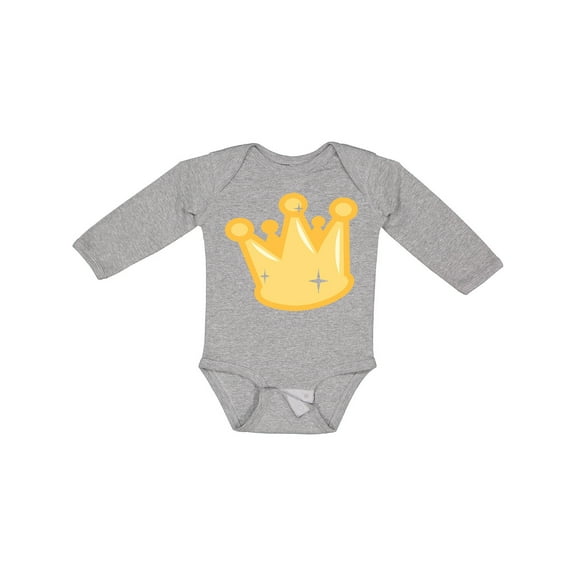 Inktastic Gold Crown Boys or Girls Long Sleeve Baby Bodysuit