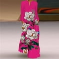 thumbnail image 2 of 2024 Nouvelle Robe de Printemps pour Femmes, Manches Longues Rouges, Col en V, Élégante, Soirée, Décontractée, Visage, Impression 3D, Vintage, 2 of 5
