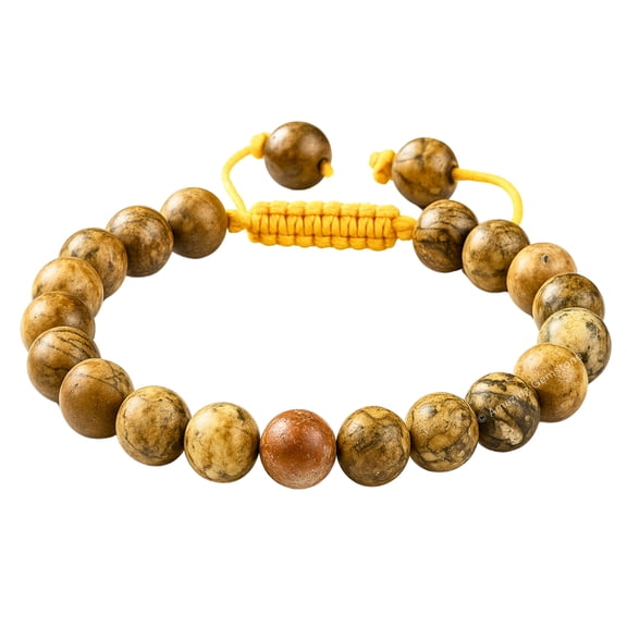 Picture Jasper Crystal Bracelet - 8mm Beaded Bracelet and Healing Stones