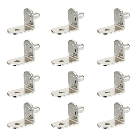 Uxcell 0.2'' L-Shaped Shelf Support Peg Support Shelf Bracket Peg w Hole Silver Tone 40 Pack