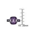 thumbnail image 4 of 3.34 Carat (Ctw) Amethyst Halo Ring with Diamonds Accents in Sterling Silver for Women, 4 of 6