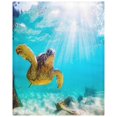 thumbnail image 3 of Juego de ropa de cama ABPHQTO 3 piezas Funda de edredón tortuga marina verde con 2 fundas de almohada, 3 of 4