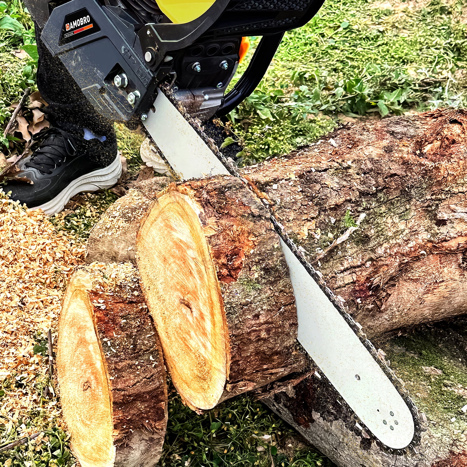 Amobro TimberMaster 20-Inch 58CC 3.4HP Gas Chainsaw with Auto-Lube Smart Saw for Tree and Wood Cutting
