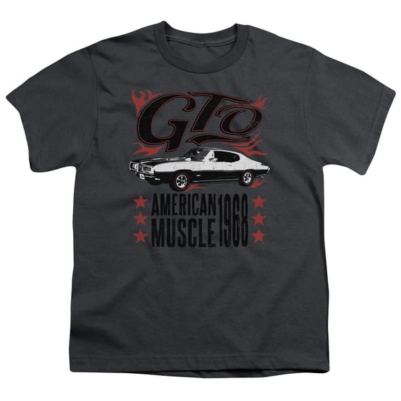 Pontiac Gto Flames Youth 18/1 T-Shirt Charcoal