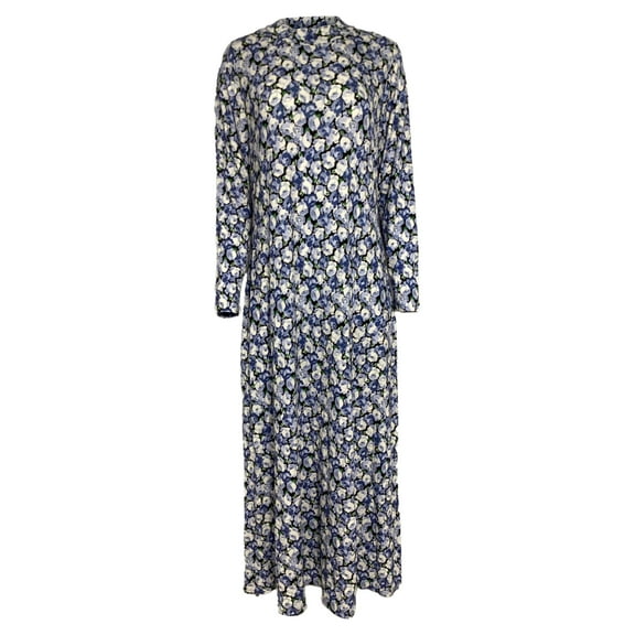 Pre-Owned Rixo Elise Floral-Print Stretch-Jersey Midi Dress in Blue Viscose