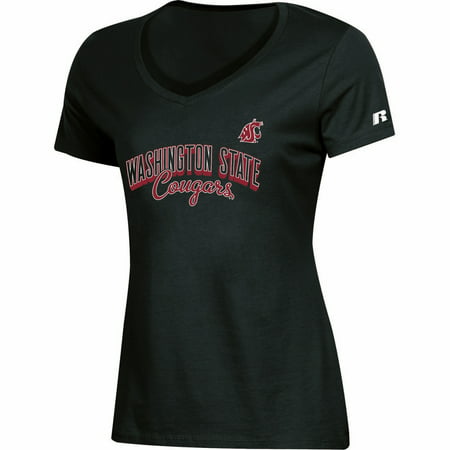 Women's Russell Black Washington State Cougars Arch V-Neck (Best Suburbs In Washington State)