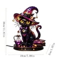 thumbnail image 3 of sruoe Halloween Stained Glass Black Cat Table Lamp, Witch Hat LED Light Prop, Halloween Seasonal Desktop Ornament, Halloween Holiday Decor for Tabletop Mantel Shelf, 3 of 6