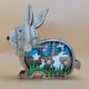 thumbnail image 3 of Gwong Decoración hogareña Adorno de conejo Hollow-Out Rústico de madera Pascua Retro escultura Animal Decoración de escritorio Gwong 21085240, 3 of 6