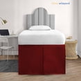 thumbnail image 2 of HNB Store Twin XL Dorm Bed Skirt | 42" inch Drop Pleated Dorm Bedskirt | Microfiber | Burgundy, 2 of 7