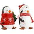 thumbnail image 5 of Northlight Glittered Penguins with Sweater and Scarf Christmas Figurines - 6" - Set of 2, 5 of 8