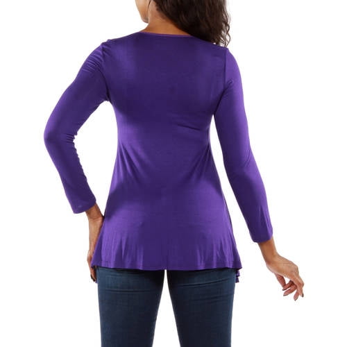 Women's Long Sleeve Scoop Neck Tunic Top