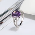 thumbnail image 3 of Engagement Statement Ring for Women Sterling Silver Purple CZ Ginger Lyne Collection, 3 of 6