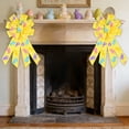 thumbnail image 5 of Uutvery Easter Bow Knot, 53x29cm Linen Like Handmade Decorative Bow with Egg Patterns, for Wreath Gift Box Door Wall Hanging Decor, 20.9x11.4 Inches, 5 of 6