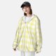 thumbnail image 3 of Fotbe Lemon Yellow Checkboard Chaqueta con Protección Solar UPF 50+ para Hombre y Mujer, Camisa con Capucha y Bolsillos-Large, 3 of 7