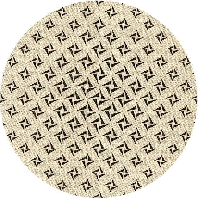 Ahgly Company Machine Washable Indoor Round Transitional Moccasin Beige Area Rugs, 3' Round