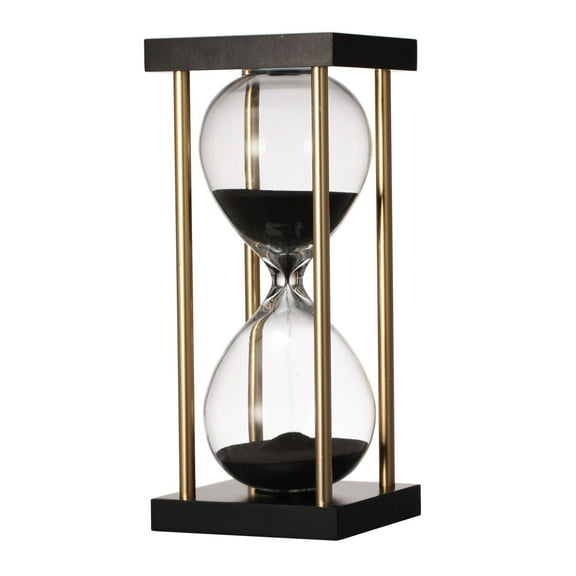 Spellman 15-minute Hourglass - Black Sand, Clear