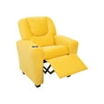 thumbnail image 6 of Naomi Home Kids Push-Back Recliner Chair with Footrest & Cup Holder – Microfiber, Yellow, Ages 3+, 6 of 11