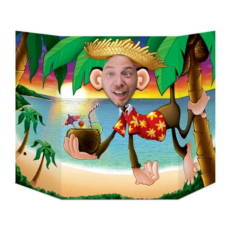 Party Central Pack of 6 Vibrantly Colored Luau Monkey Photo Prop Decors 37