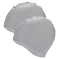 thumbnail image 1 of Uxcell Gorro de Natación de Silicona en Paquete de 2 para Mujeres y Hombres, Sombrero de Natación Impermeable No Deslizante Duradero [Gris Claro], 1 of 6