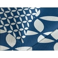thumbnail image 4 of Ambesonne Navy Quilted Bedspread Set 3 Pcs, Old Rounds Oval, Queen Size, Royal Blue White, 4 of 5