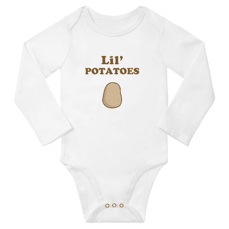 

Cute Baby Long Jumpsuit Lil potatoes Vegetable Funny Baby Clothes (White 18-24 Months)