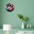 thumbnail image 4 of 14 Inch Wall Clock Battery Operated Silent Clock Decorative for Office, Kitchen, Outdoor, Living Room，Beautiful Pink Flamingo on Black Style, 4 of 4