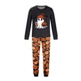thumbnail image 4 of Yuaguia Family Matching Halloween Pajamas Set, Long Sleeve Black Ghost Print Top and Pumpkin Pants Sleepwear, Spooky Holiday Loungewear for Family Party, Home Outfits, Men XL, 4 of 5