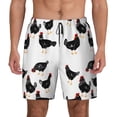 thumbnail image 2 of Picia Funny Chicken pattern Mens Swim Trunks with Compression Liner Stretch Beach Shorts Quick Dry with Zipper Pockets No-Chafing Board Shorts-Small, 2 of 9