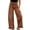 Brown#01, variant on Women's High Waisted Wide Leg Jeans Ruffled Hem Front Seam Barrel Denim Pants Fashion Vacation Streetwear Coffee,S