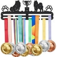 thumbnail image 2 of 1Pc Dog Show Medal Holder Trophy Shape Display Hanger for Dog Lover Sturdy Black Steel Metal with ElementsWall Mounted Hooks Medal Rack Display Over 40 Medals, 2 of 9