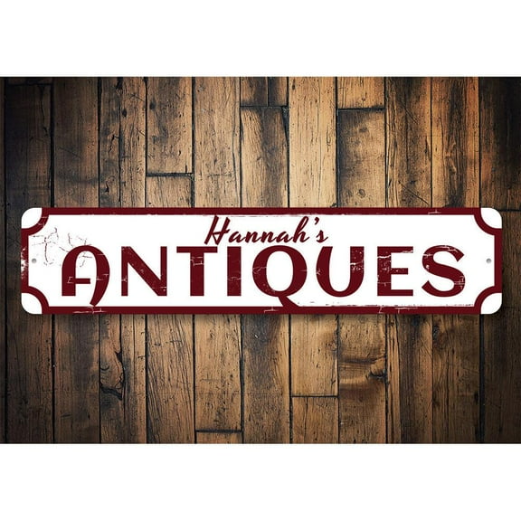 Antiques Novelty Sign, Metal Wall Decor - 4x18 inches