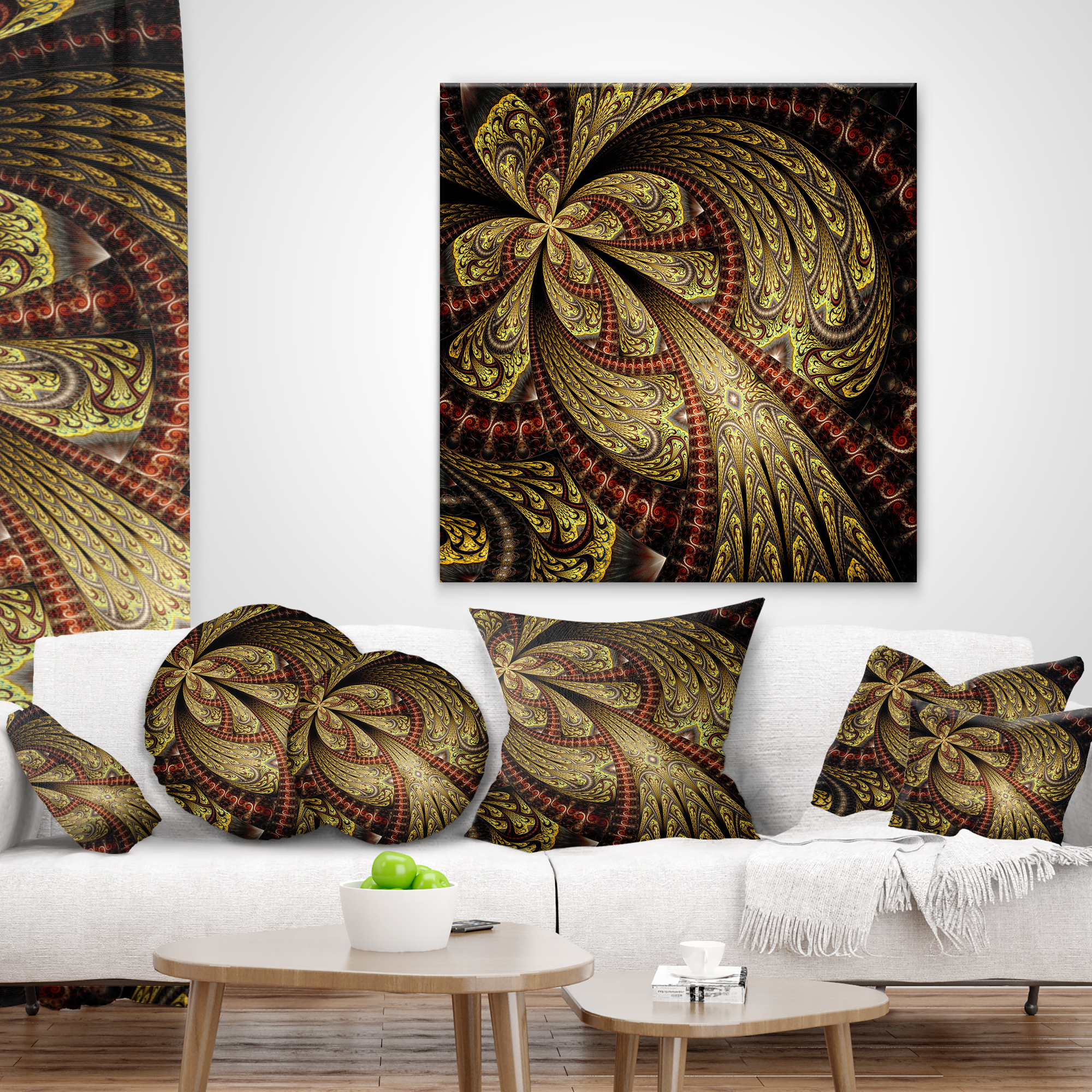 Designart 18" x 18" Contemporary, Modern Black Polyester Throw Pillow