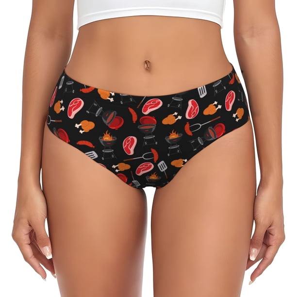 Fotbe BBQ Calzones Estampados para Mujer – Ropa Interior de Algodón, Cómoda, Suave y Elástica-Small