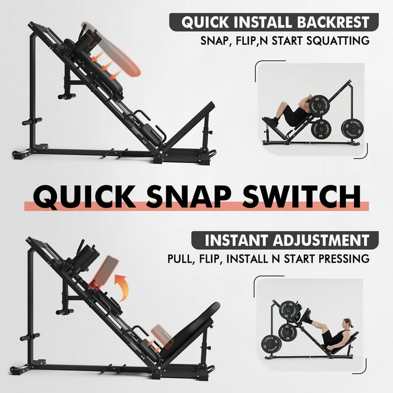 syedee Leg Press Hack Squat Machine Leg Exercise Machine with Linear Bearing Lower Body Special with Weight Storage for Quads Hamstring Glutes