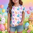 thumbnail image 2 of UngA Girls Easter Shirt Bunny Kids Graphic Tees Summer Short Sleeve Tops Funny Rabbit Toddler Girl T Shirts (Light Purple,12-13 Years), 2 of 6