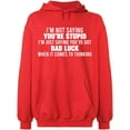 thumbnail image 2 of OXI Hoodie Sweatshirt - I'm Not Saying You're Stupid, Basic Casual Hoodie for Men's and Women Fleece Hoodie Long Sleeve - Red X-Large, 2 of 3