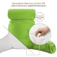 thumbnail image 4 of Nestl Reading Pillow, Extra Large Bed Rest Pillow with Arms – Premium Shredded Memory Foam TV Pillow, Detachable Neck Roll & Lumbar Support Pillow - Garden Green, 4 of 7
