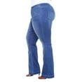 thumbnail image 4 of JDinms Women Bell Bottom Jeans Wide Leg Stretchy Fake Denim Pants Plus Size, 4 of 5