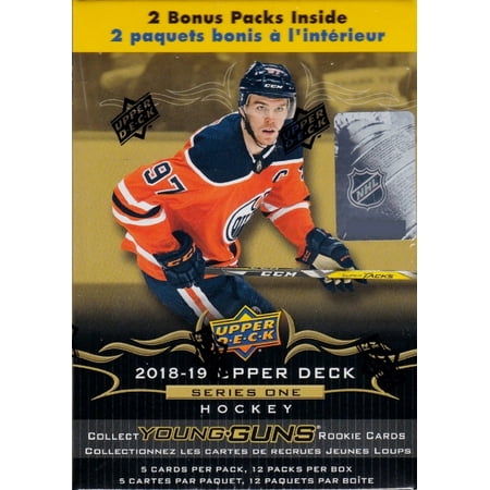 2018 2019 Upper Deck NHL Hockey Series One Factory Sealed Unopened Blaster Box of 12 Packs Possible Young Guns Rookies and (Best 2019 Hockey Players)