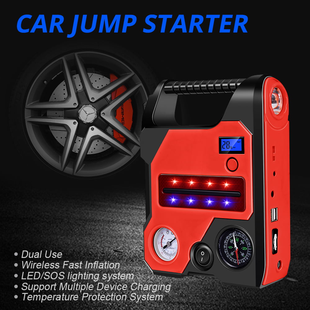 bysonice Car Jump Starter,LED USB Car Jump Starter Portable Power Bank Backup Charger Emergency Jump Starter fit for Car Truck SUV Boat Bus
