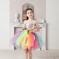 thumbnail image 2 of Utlike Girls Outfit Sets Rainbow Sequin Handmade Mesh Skirt And Colorful Hair Clip Casual Loose Cute Two Piece Set Girls Holiday Dresses Sets Size 6 Years-7 Years, 2 of 9