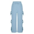 thumbnail image 6 of Womens Casual Sweatpants with Bow Side Plus Size Wide Leg Pants Streetwear, 6 of 6