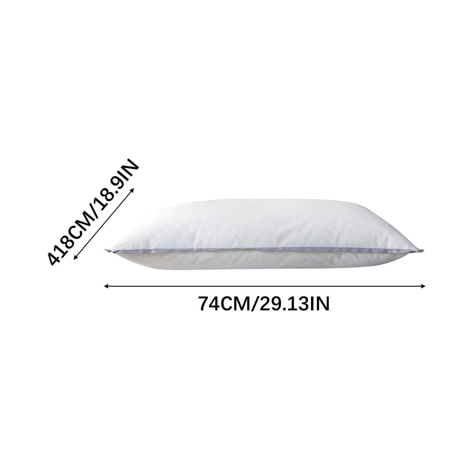 Extra Flat Soft Thin Pillows Queen Size, Bed Pillow with Full Cotton Filling for Side Back Stomach Sleepers, 20x30 Inches, White
