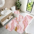 thumbnail image 5 of Pink and Gold Marble Pattern Bathroom Rug Set 4 Piece,Includes Contour,Lid Cover,Bath Mat,Non-Slip Extra Soft Absorbent Washable, 5 of 5