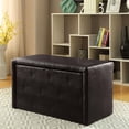 thumbnail image 5 of Furniture of America Drester Faux Leather Bench and Ottoman Set in Dark Brown, 5 of 6