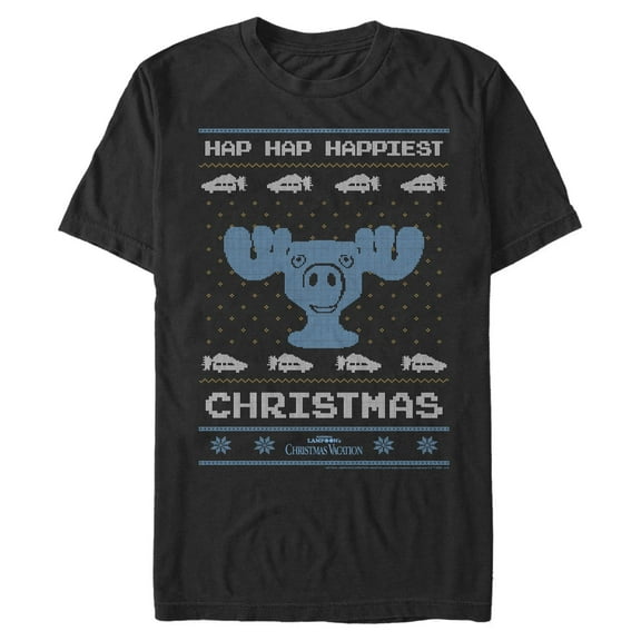 Men's National Lampoon's Christmas Vacation Deer Ugly Christmas Sweater Print  Graphic T-Shirt