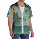 thumbnail image 2 of Balery Paper Fox Crow Fantasy Camisa Casual de Manga Corta con Botones para Hombre, Texturizada, Estilo Cubano, para Playa, Verano-3X-Large, 2 of 5